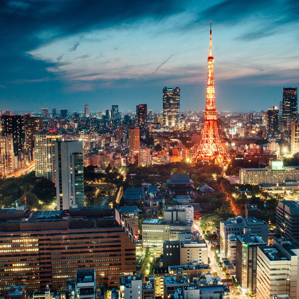 Tokyo Tower at dusk. Japan